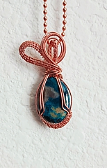 small oval azurite pendant 1